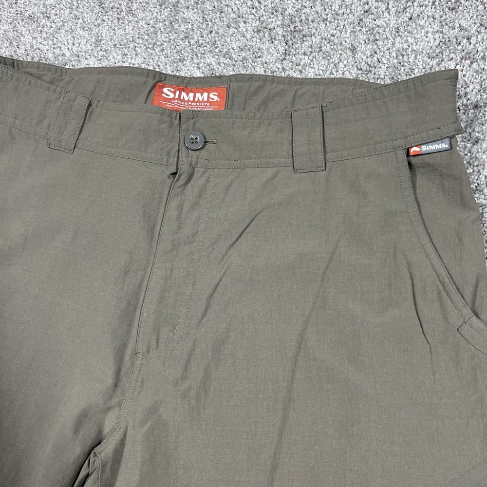 Simms Fishing Shorts Large Brown Quick Dry Utility Outdoor Cargo Adjustable Hike - Picture 8 of 10